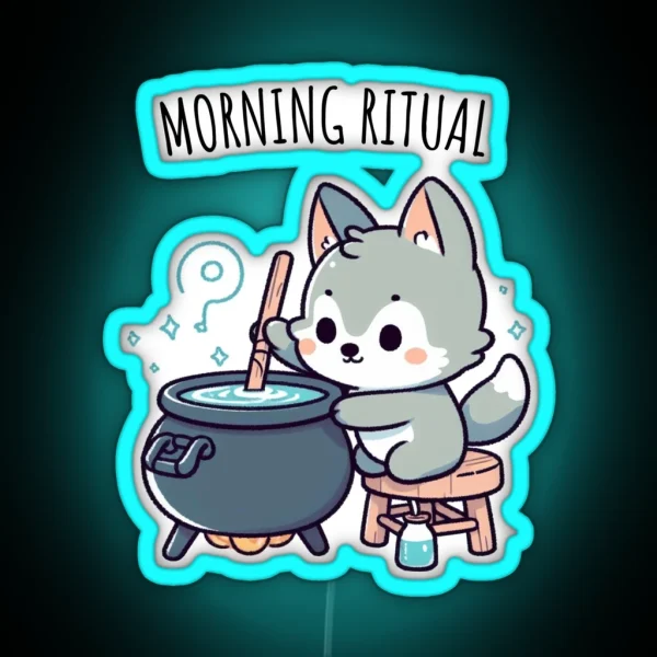 Morning Ritual Wolf RGB Neon Sign