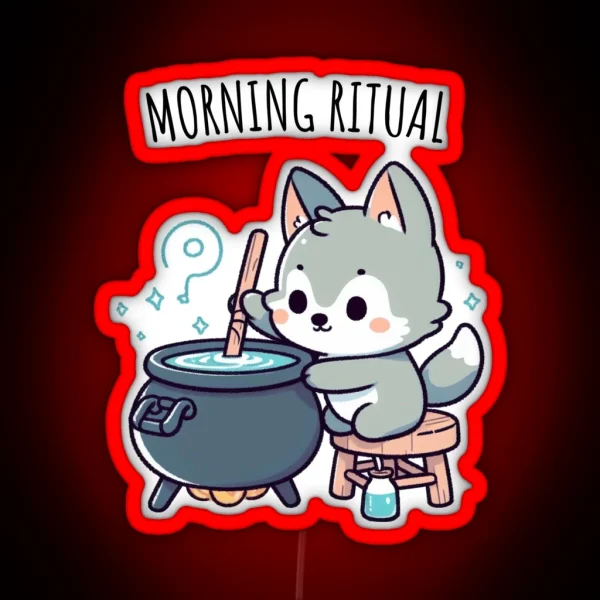 Morning Ritual Wolf RGB Neon Sign