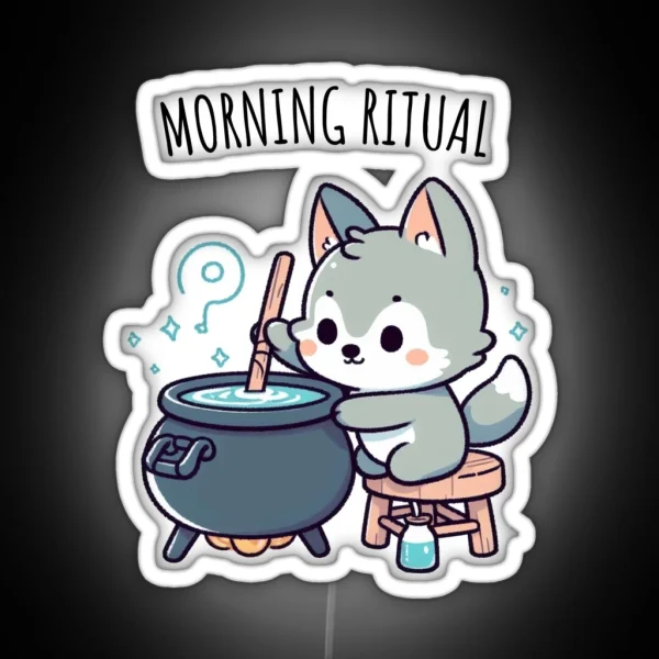 Morning Ritual Wolf RGB Neon Sign