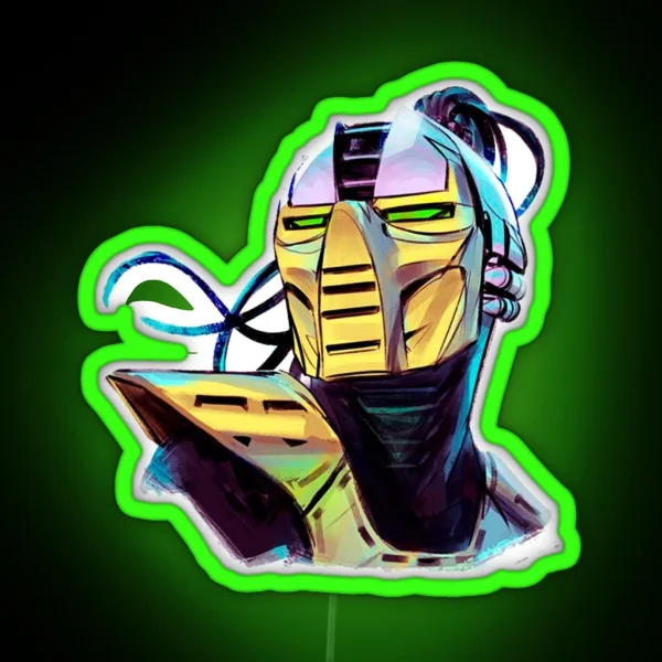 Mortal Kombat Cyrax Minimal Art RGB Neon Sign