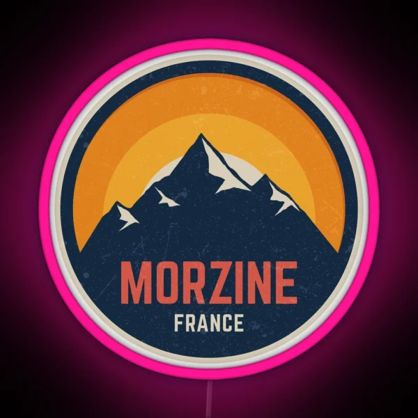 Morzine France Mountain Design RGB Neon Sign