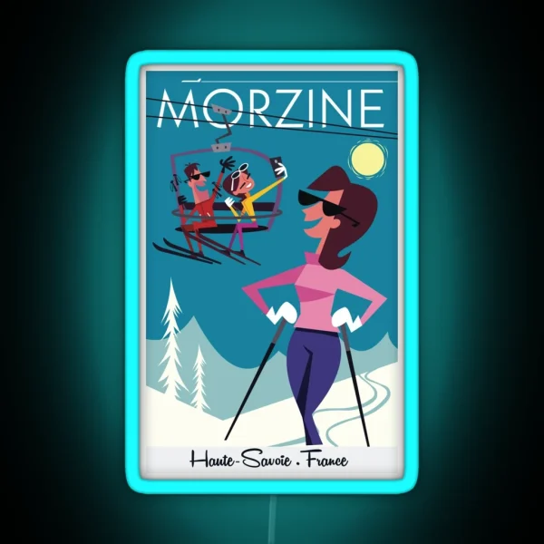 Morzine Poster RGB Neon Sign