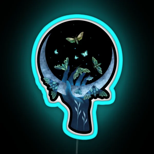 Moth Hand RGB Neon Sign