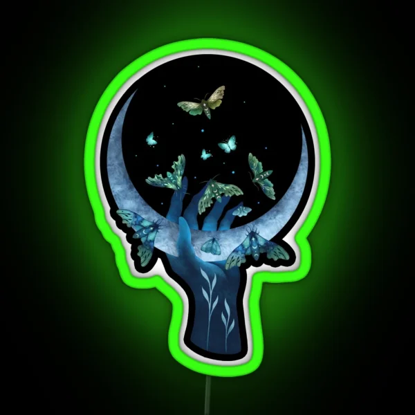 Moth Hand RGB Neon Sign