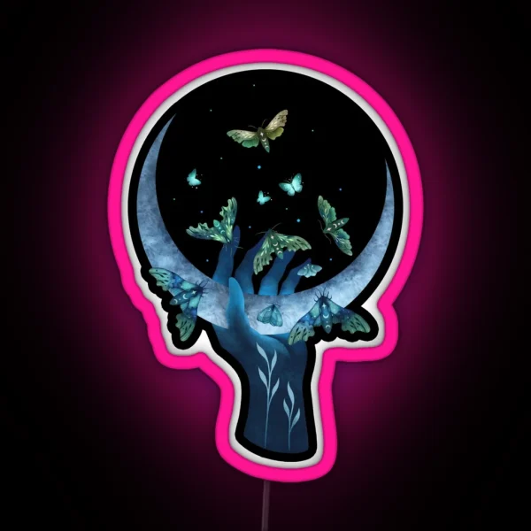 Moth Hand RGB Neon Sign