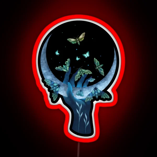 Moth Hand RGB Neon Sign