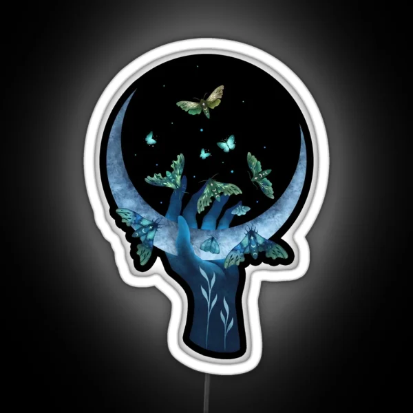 Moth Hand RGB Neon Sign