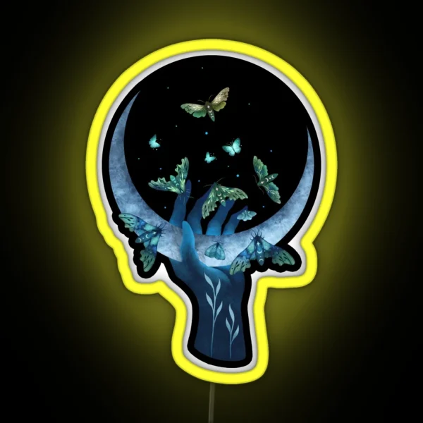 Moth Hand RGB Neon Sign