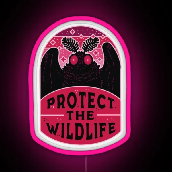 Moth Man Protect The Wildlife RGB Neon Sign