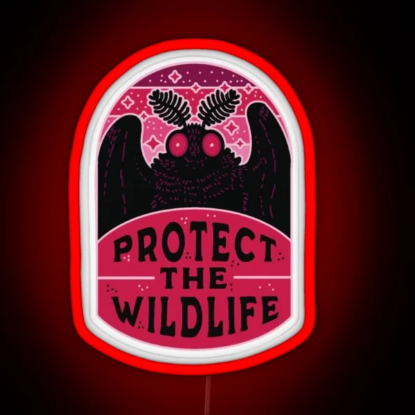 Moth Man Protect The Wildlife RGB Neon Sign