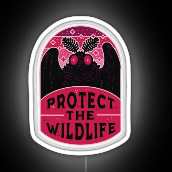 Moth Man Protect The Wildlife RGB Neon Sign