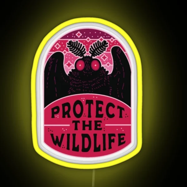 Moth Man Protect The Wildlife RGB Neon Sign