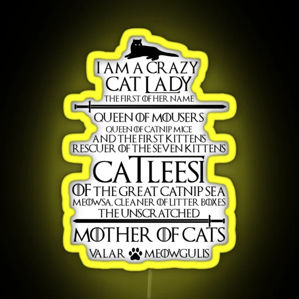 Mother Of Cats Catleesi Design RGB Neon Sign