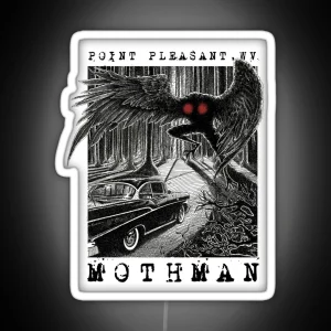 Mothman Encounter Point Pleasant WV Cryptid Gift RGB Neon Sign