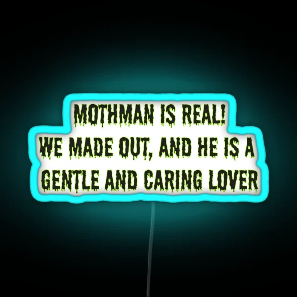 Mothman Is Real Gray Background RGB Neon Sign