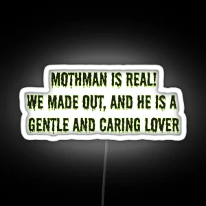 Mothman Is Real Gray Background RGB Neon Sign