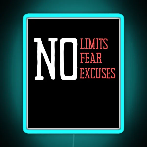 Motivational No Limits Overcoming Fear And RGB Neon Sign