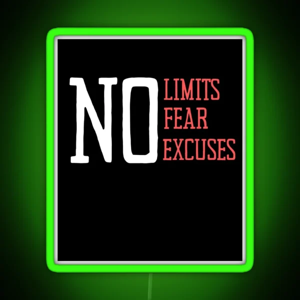 Motivational No Limits Overcoming Fear And RGB Neon Sign
