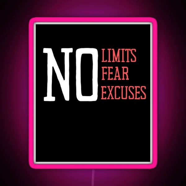 Motivational No Limits Overcoming Fear And RGB Neon Sign