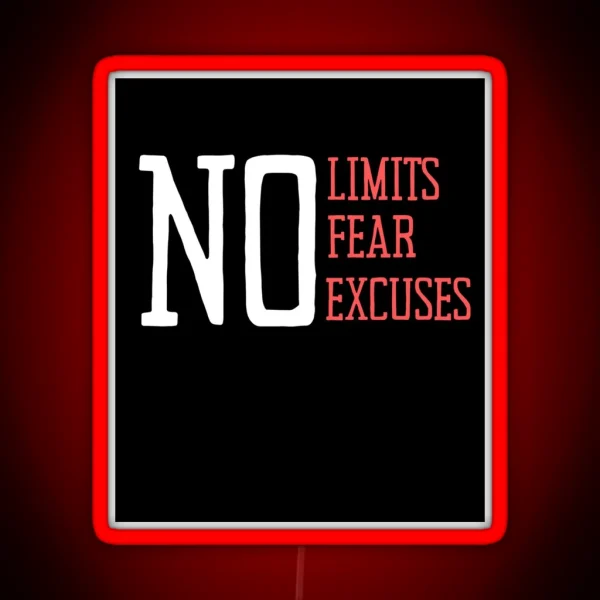 Motivational No Limits Overcoming Fear And RGB Neon Sign