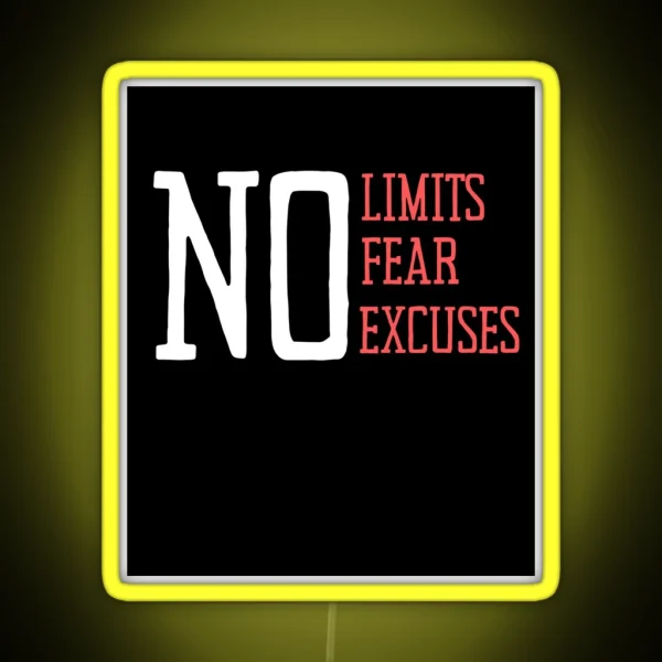 Motivational No Limits Overcoming Fear And RGB Neon Sign