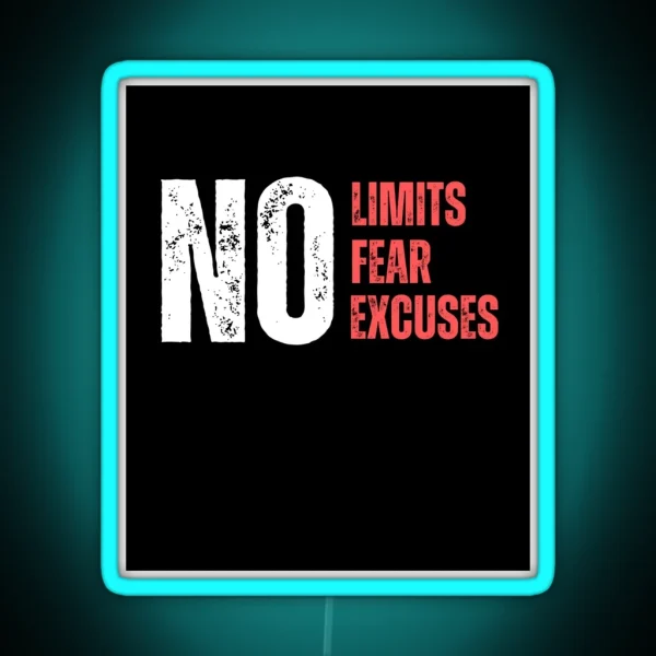 Motivational No Limits Overcoming Fear And RGB Neon Sign