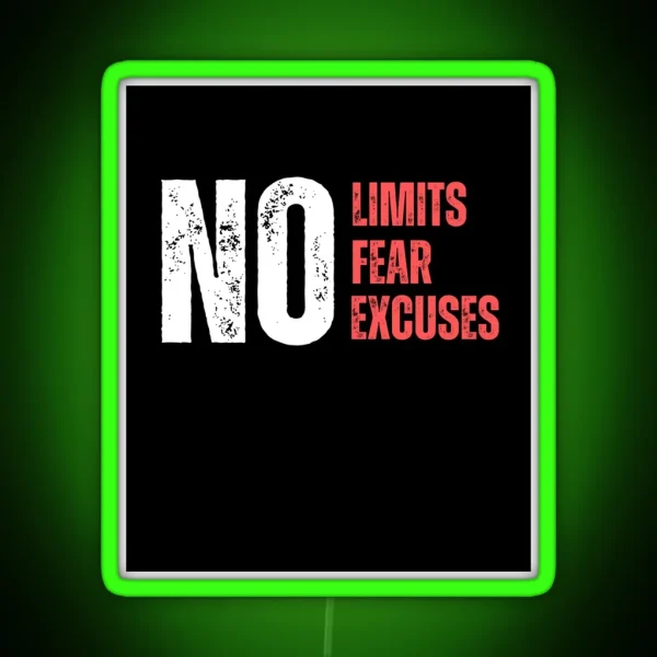 Motivational No Limits Overcoming Fear And RGB Neon Sign
