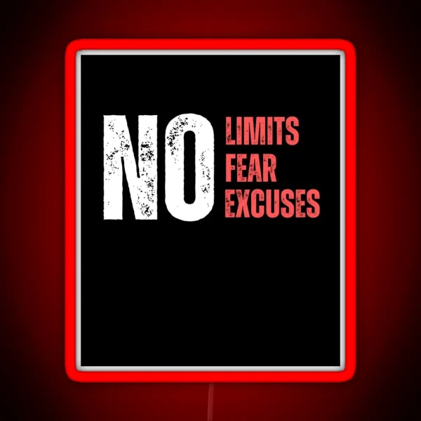 Motivational No Limits Overcoming Fear And RGB Neon Sign