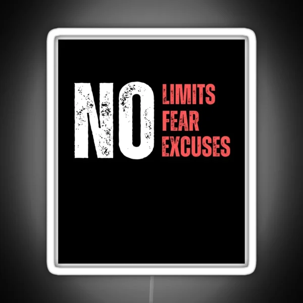 Motivational No Limits Overcoming Fear And RGB Neon Sign