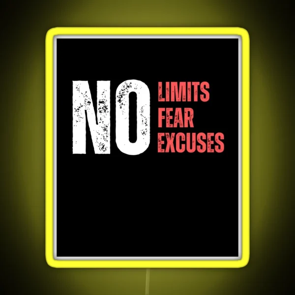 Motivational No Limits Overcoming Fear And RGB Neon Sign