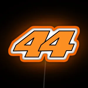 Moto GP Racing Championship Spanish Rider Number 44 Orange White And Black RGB Neon Sign