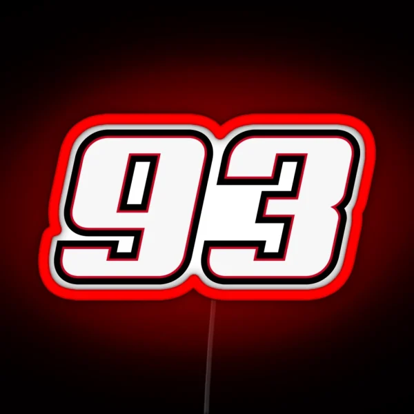 Moto GP Racing Championship Spanish Rider Number 93 Red And Black RGB Neon Sign