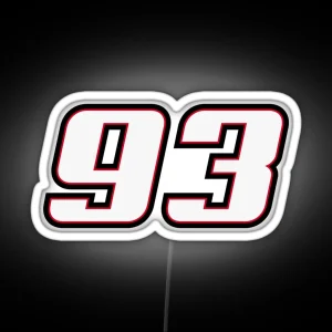 Moto GP Racing Championship Spanish Rider Number 93 Red And Black RGB Neon Sign