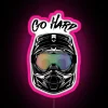 Motocross dirt bike helmet with RGB neon sign - pink