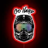 rgb neon motocross helmet sign with red and glowing lights