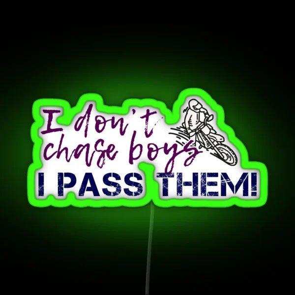 Motocross For Girls Ride Like A Girl Braap RGB Neon Sign