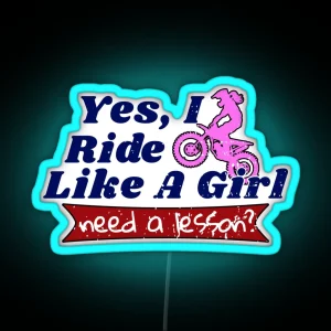 Motocross For Girls Ride Like A Girl Led Braap RGB Neon Sign