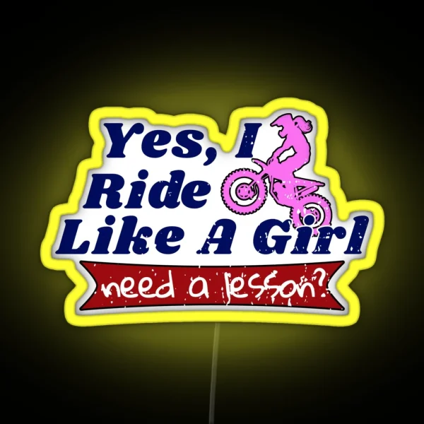 Motocross For Girls Ride Like A Girl Led Braap RGB Neon Sign