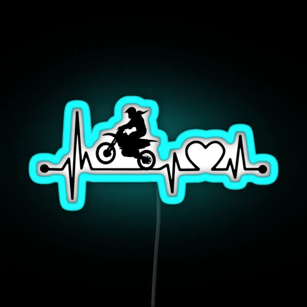 MOTOCROSS HEARTBEAT RGB Neon Sign