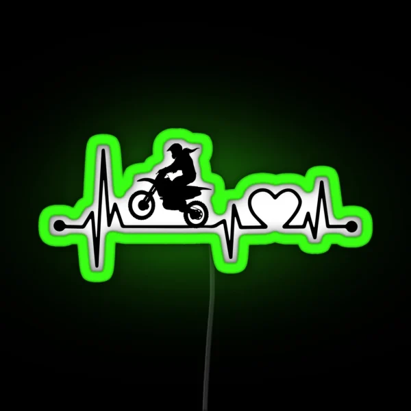 MOTOCROSS HEARTBEAT RGB Neon Sign