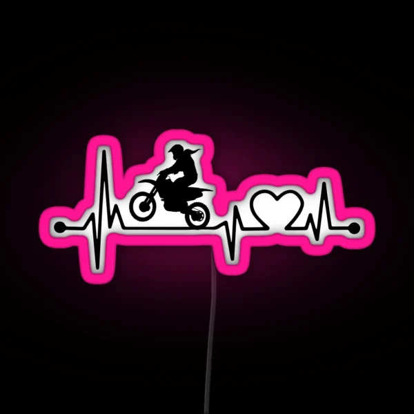 MOTOCROSS HEARTBEAT RGB Neon Sign