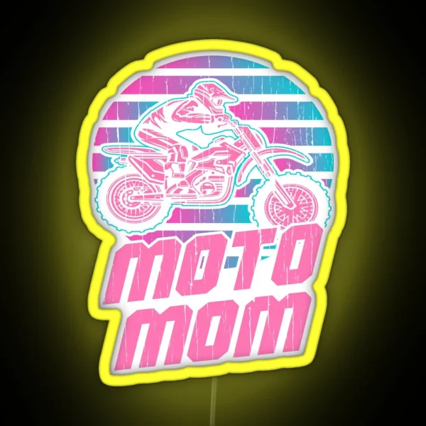 Motocross Mom Dirt Bike Lovers Moto Mom Gift RGB Neon Sign