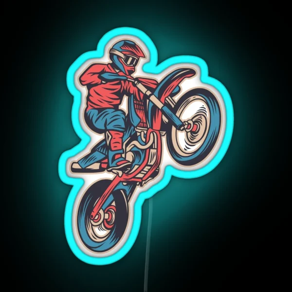 Motocross Wheelie RGB Neon Sign