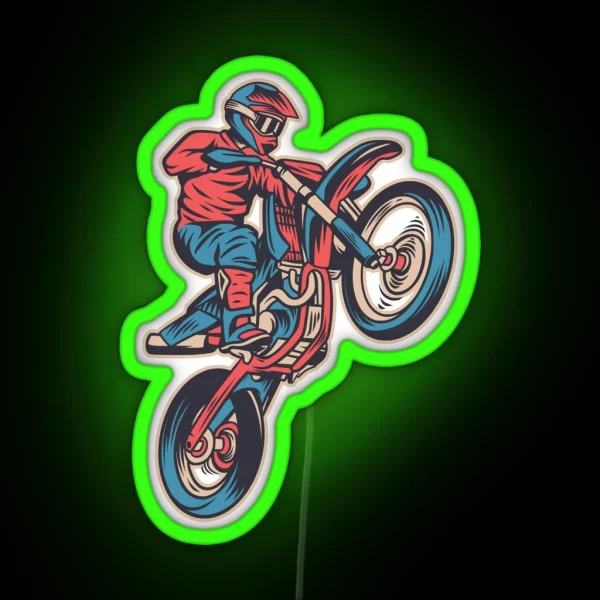 Motocross Wheelie RGB Neon Sign