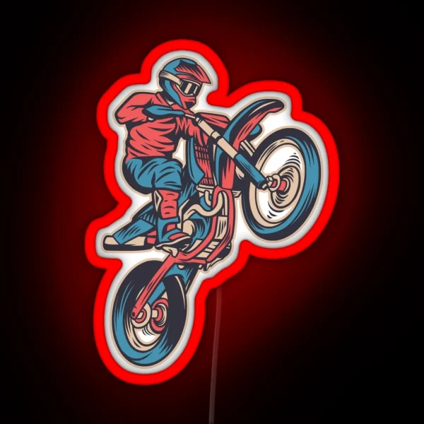 Motocross Wheelie RGB Neon Sign