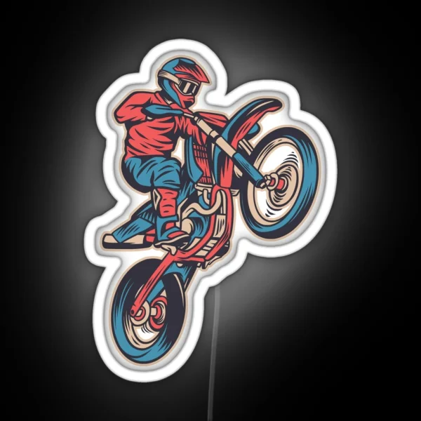 Motocross Wheelie RGB Neon Sign