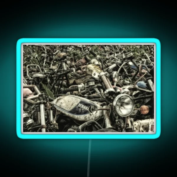 Motocycle Graveyard RGB Neon Sign