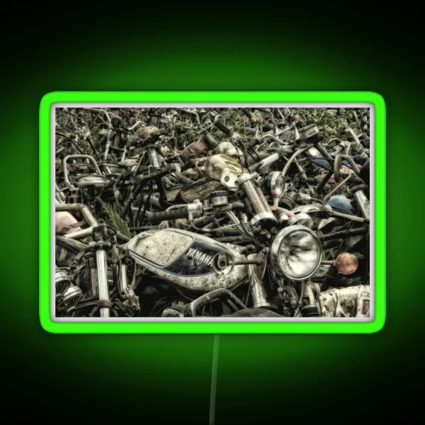 Motocycle Graveyard RGB Neon Sign
