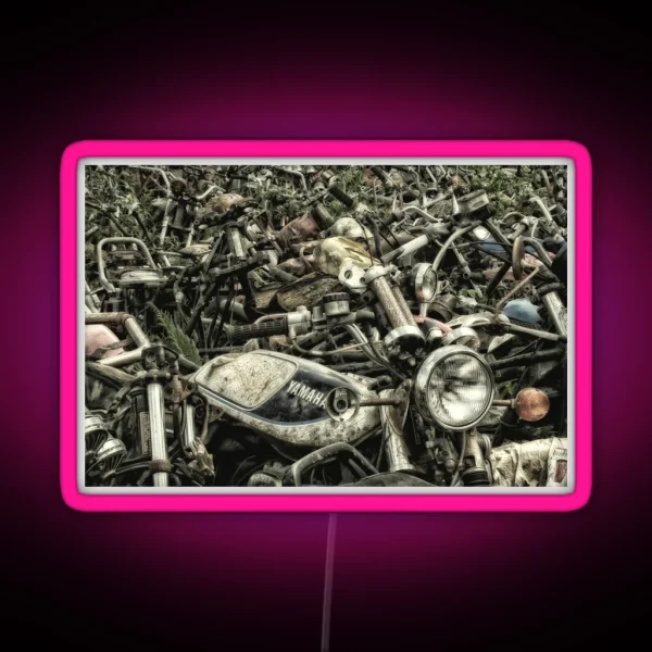 Motocycle Graveyard RGB Neon Sign