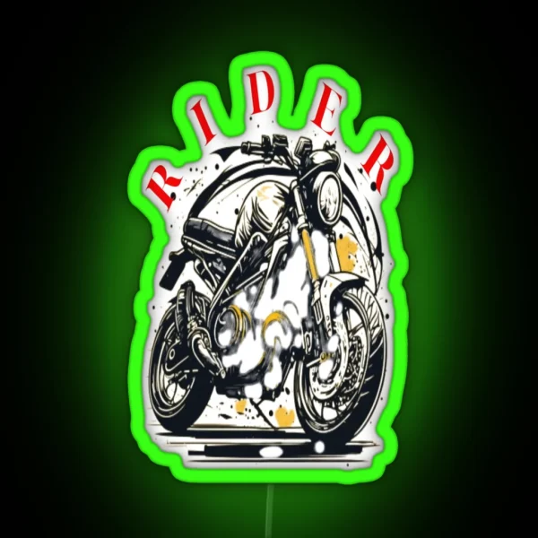 Motocycle Moto Bike Rider Vintage Classic Led RGB Neon Sign